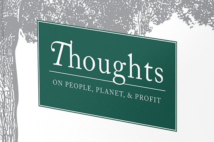 Thoughts on People, Planet, & Profit book cover.